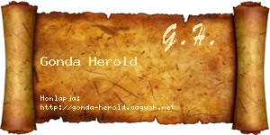 Gonda Herold névjegykártya
